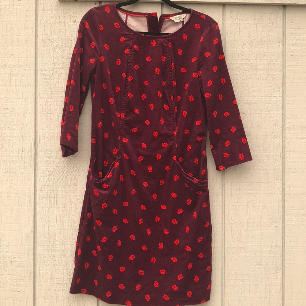 Boden fall leaves corduroy dress
